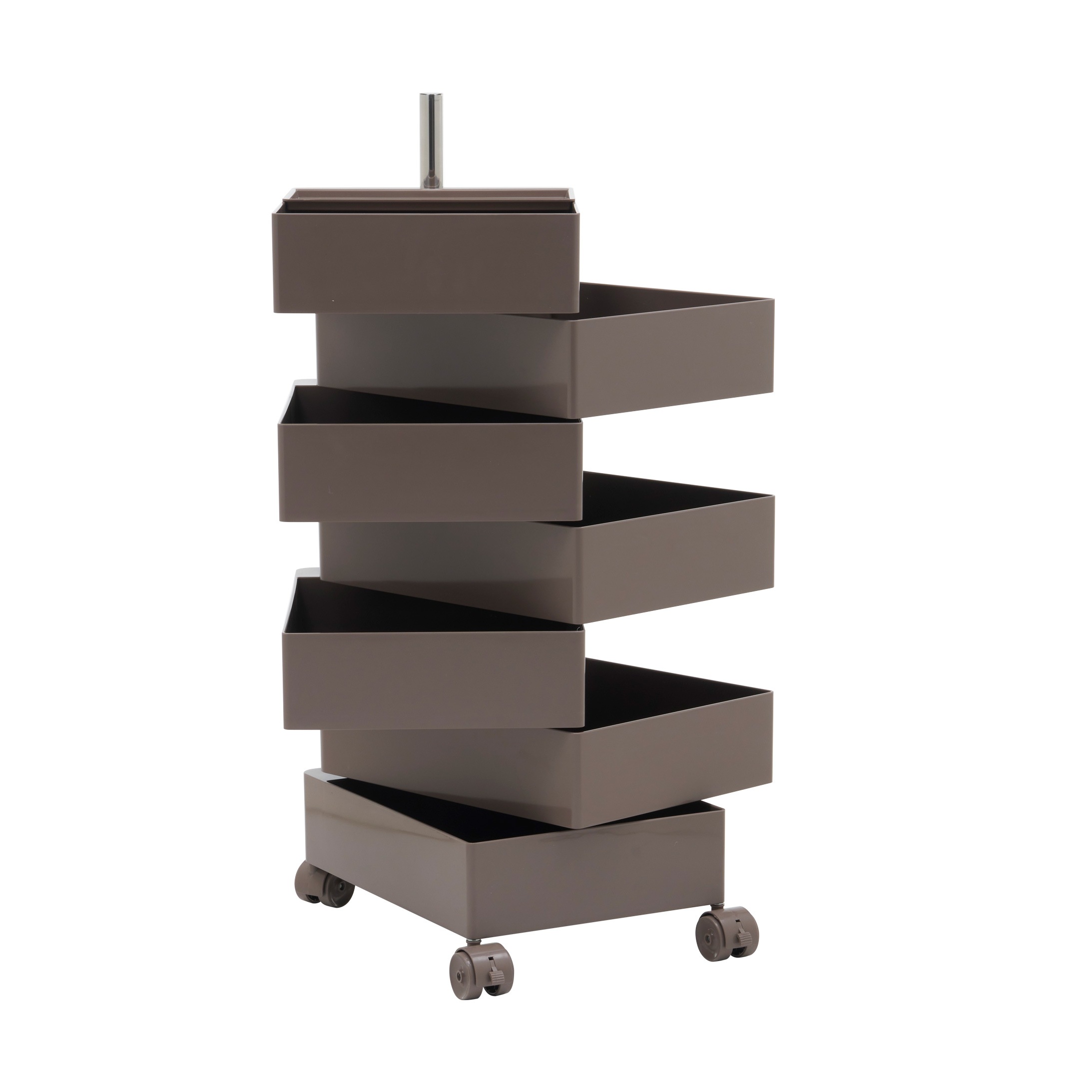 チョコ・7段】ワゴン キャスター付き ブレーキ付き おしゃれ 7段トレイ