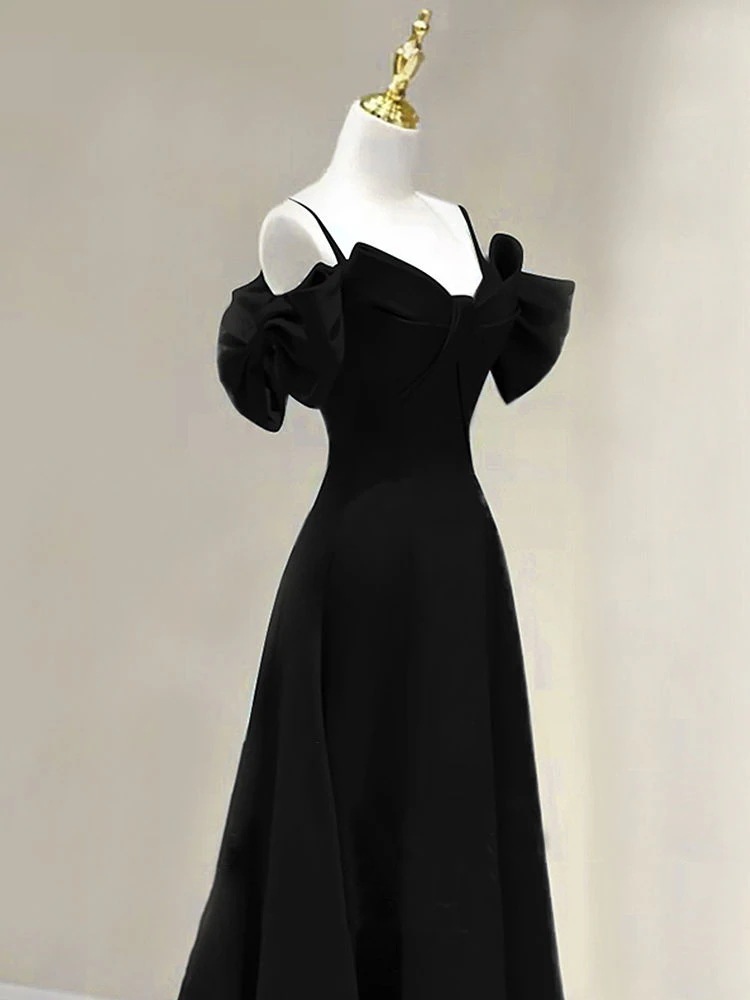女性のための黒のイブニングドレス 2025 ハイエンド音楽卒業美術試験サスペンダードレス 女性のための黒のイブニングドレス 2025 ハイエンド音楽卒業美術試験サスペンダードレス