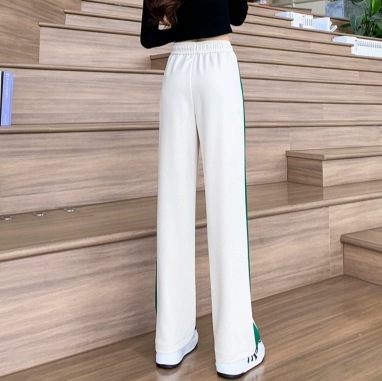 スポーツウエア ジャージ サイドライン 運動 ウエストゴム パンツ スウェット フレアワンピース ロング丈 スリム 細身 ストレート スマート 伸縮性 かわいい シンプル カジュアル 大人 こなれ感