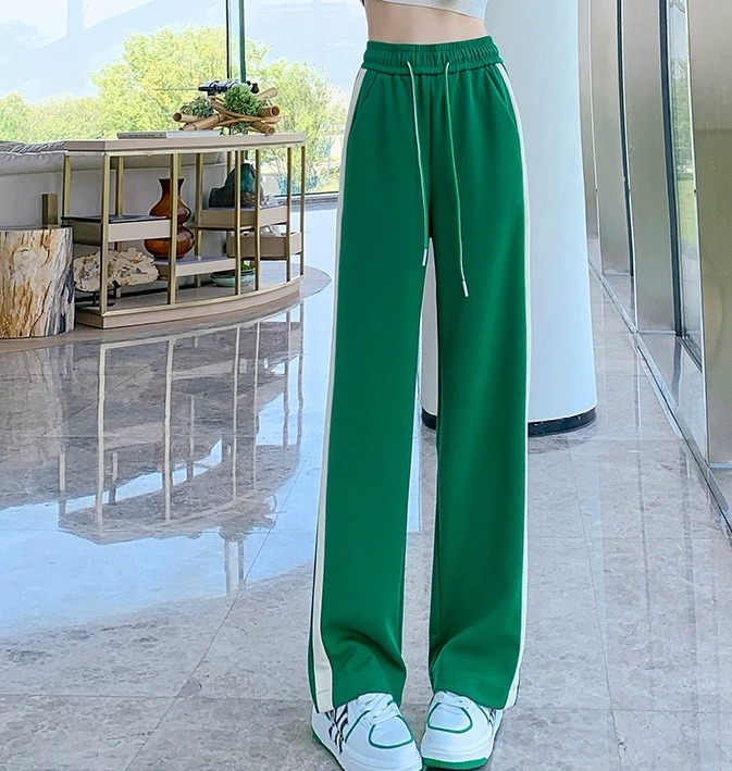 スポーツウエア ジャージ サイドライン 運動 ウエストゴム パンツ スウェット フレアワンピース ロング丈 スリム 細身 ストレート スマート 伸縮性 かわいい シンプル カジュアル 大人 こなれ感