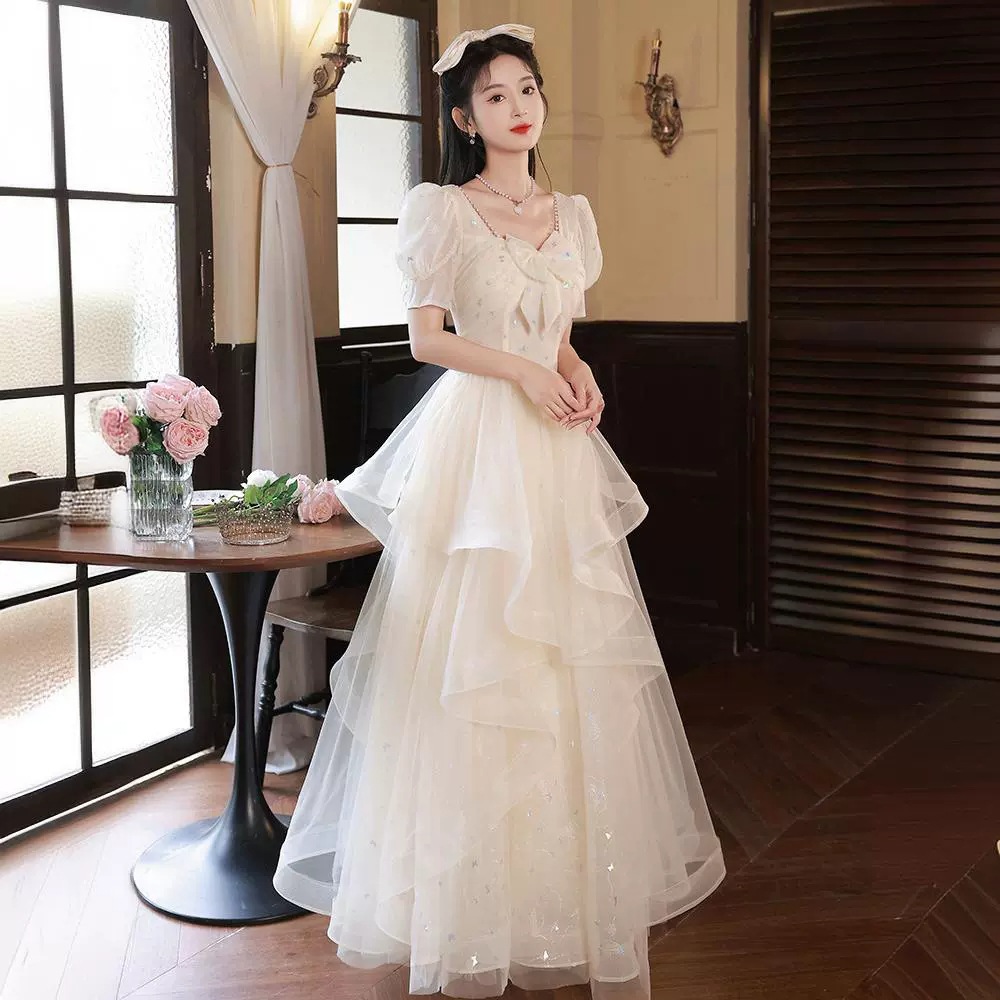 ワンピースドレスドレスシャンパンカラードレスハイエンドの誕生日のウェディングドレスプリンセスドレス大人ギフト女性 ワンピースドレスドレスシャンパンカラードレスハイエンドの誕生日のウェディングドレスプリンセスドレス大人ギフト女性