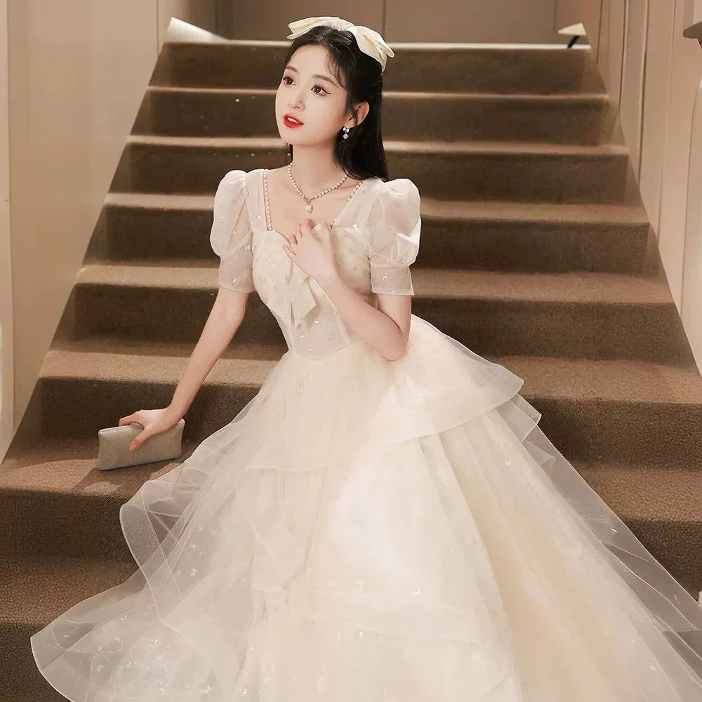 ワンピースドレスドレスシャンパンカラードレスハイエンドの誕生日のウェディングドレスプリンセスドレス大人ギフト女性 ワンピースドレスドレスシャンパンカラードレスハイエンドの誕生日のウェディングドレスプリンセスドレス大人ギフト女性