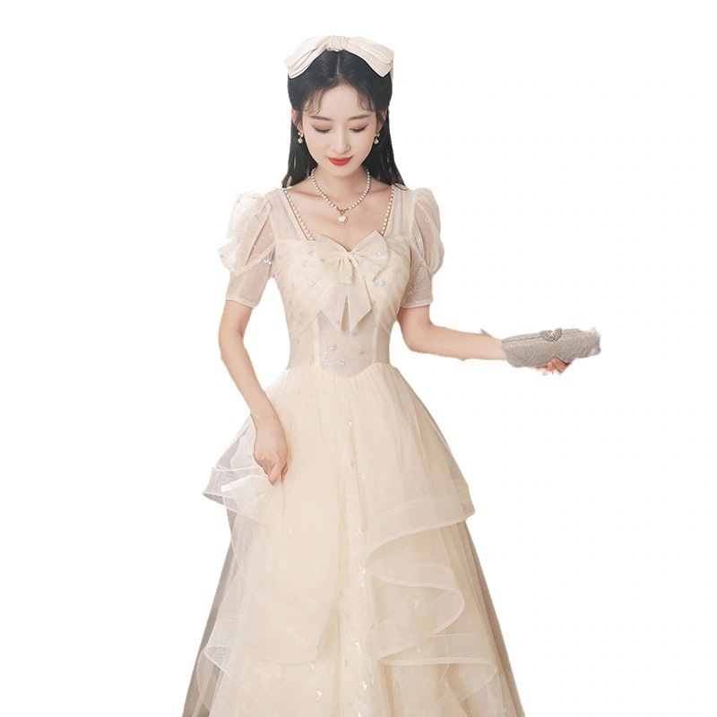 ワンピースドレスドレスシャンパンカラードレスハイエンドの誕生日のウェディングドレスプリンセスドレス大人ギフト女性 ワンピースドレスドレスシャンパンカラードレスハイエンドの誕生日のウェディングドレスプリンセスドレス大人ギフト女性