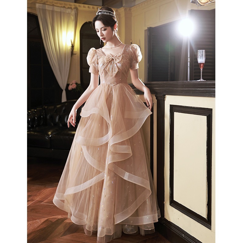 ワンピースドレスドレスシャンパンカラードレスハイエンドの誕生日のウェディングドレスプリンセスドレス大人ギフト女性 ワンピースドレスドレスシャンパンカラードレスハイエンドの誕生日のウェディングドレスプリンセスドレス大人ギフト女性