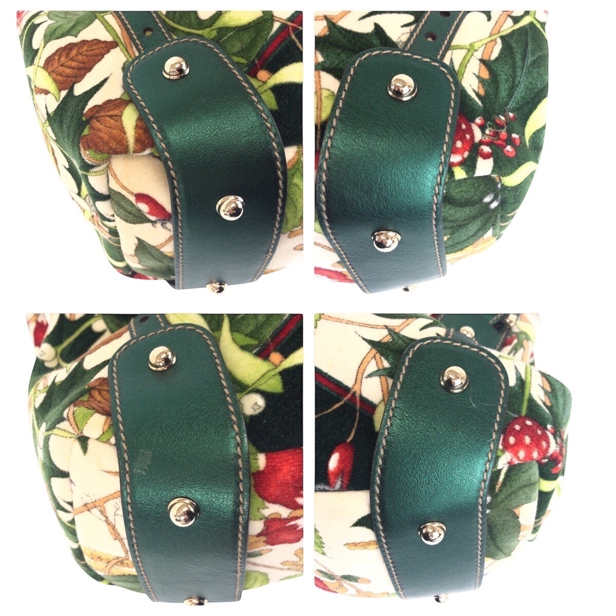美品 ホースビット フローラルプリント グリーン マルチカラー シルバー金具 ベロア/レザー 137621 トートバッグ ショルダーバッグ レディース 501526 美品 ホースビット フローラルプリント グリーン マルチカラー シルバー金具 ベロア/レザー 137621 トートバッグ ショルダーバッグ レディース 501526