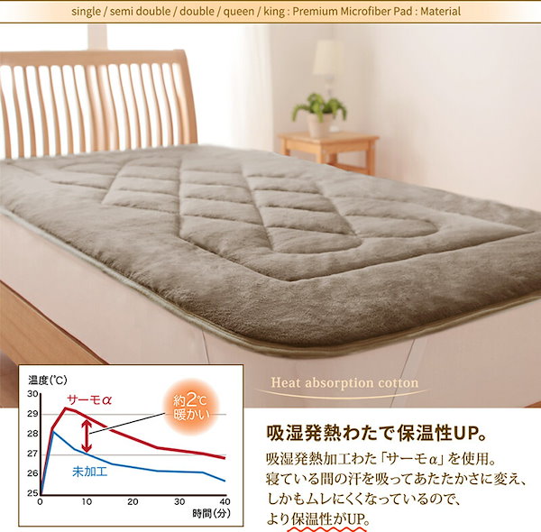 Qoo10] 【寝具カラー:ベージュ】ベッドパッド 敷