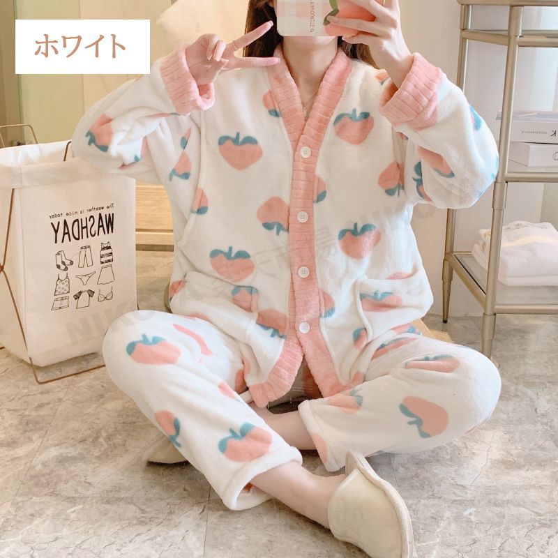 マタニティ パジャマ 前開き 授乳 パジャマ セットアップ モコモコ 冬 マタニティ ルームウェア 入院着 冬 授乳口付き 授乳服 パジャマ 授乳対応 長袖 ウエスト調節 パジャマ 上下セット マタ