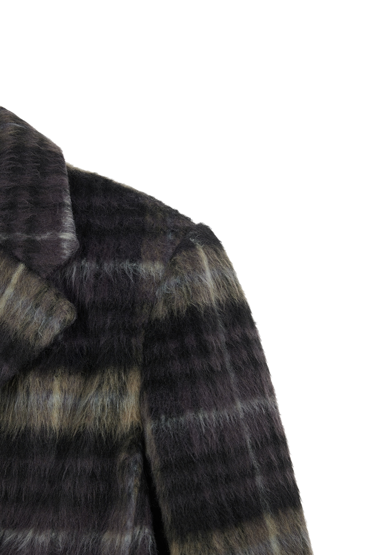 DEINET】 HAIRY CHECK CROPPED JACKET : PURPLE その他 アウター