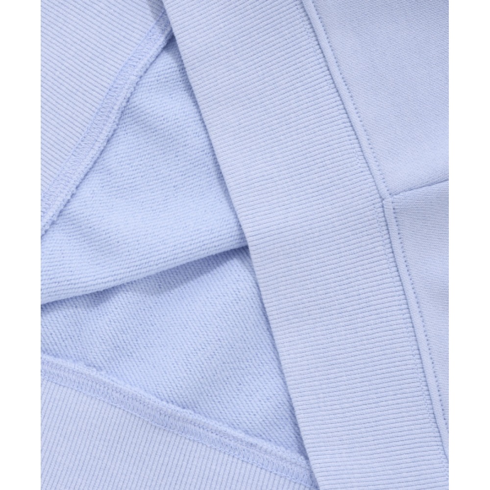 COVERNAT 女性用首輪ハーフジップアップスウェットシャツライトブルー