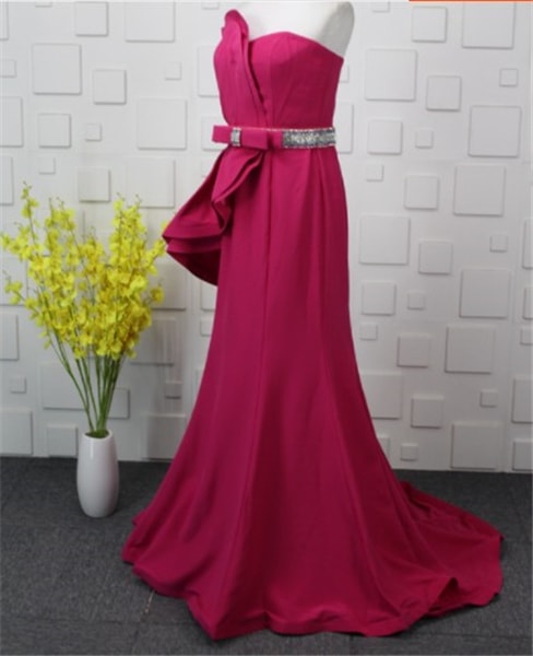 パーティードレス 短トレーン ファスナー 優雅なシルエット ピアノ演奏会/音楽会