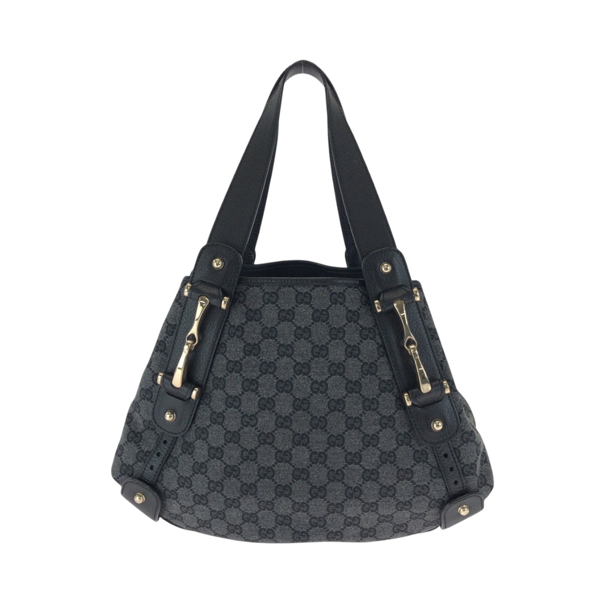 美品 ホースビット ブラック 黒 グレー ゴールド金具 GGキャンバス 292927 トートバッグ ハンドバッグ ショルダーバッグ レディース 502475 美品 ホースビット ブラック 黒 グレー ゴールド金具 GGキャンバス 292927 トートバッグ ハンドバッグ ショルダーバッグ レディース 502475