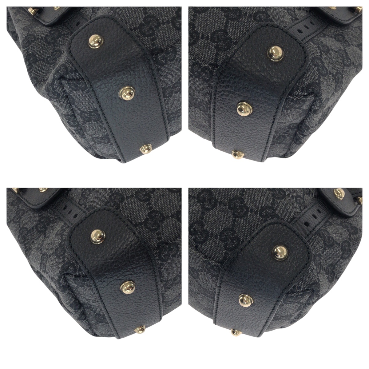 美品 ホースビット ブラック 黒 グレー ゴールド金具 GGキャンバス 292927 トートバッグ ハンドバッグ ショルダーバッグ レディース 502475 美品 ホースビット ブラック 黒 グレー ゴールド金具 GGキャンバス 292927 トートバッグ ハンドバッグ ショルダーバッグ レディース 502475