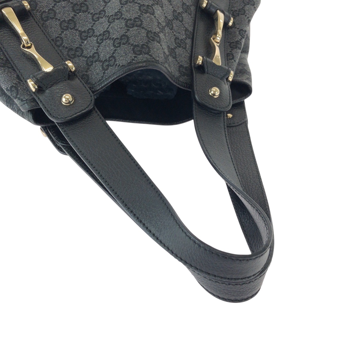 美品 ホースビット ブラック 黒 グレー ゴールド金具 GGキャンバス 292927 トートバッグ ハンドバッグ ショルダーバッグ レディース 502475 美品 ホースビット ブラック 黒 グレー ゴールド金具 GGキャンバス 292927 トートバッグ ハンドバッグ ショルダーバッグ レディース 502475