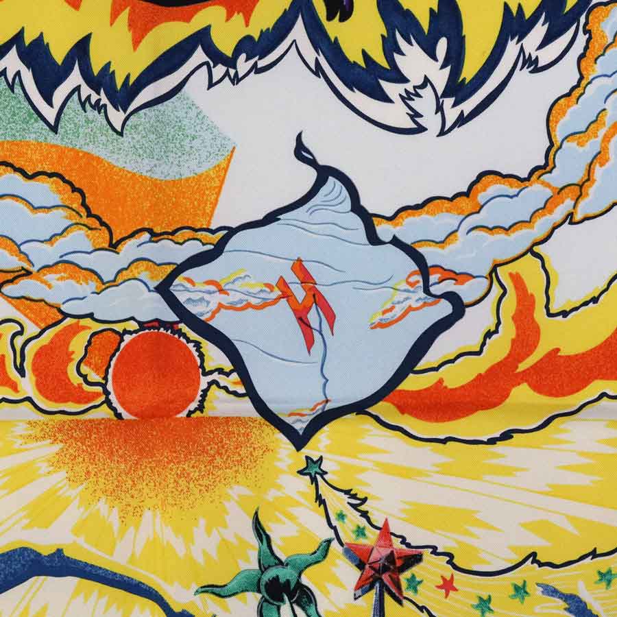 エルメス HERMES スカーフ カレ90 THE ALFEE 25周年記念 AUBE LIBRE