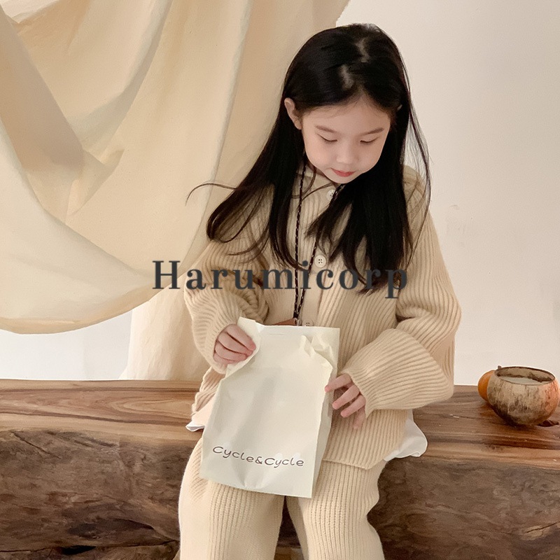 セットアップ キッズ 子供服 女の子 トップス 長袖 ニットセーター ロングパンツ 長ズボン 上下セット ジュニア おしゃれ 可愛い 春秋 韓国子供服 ベビー服 通学 通園 160cm 150 140