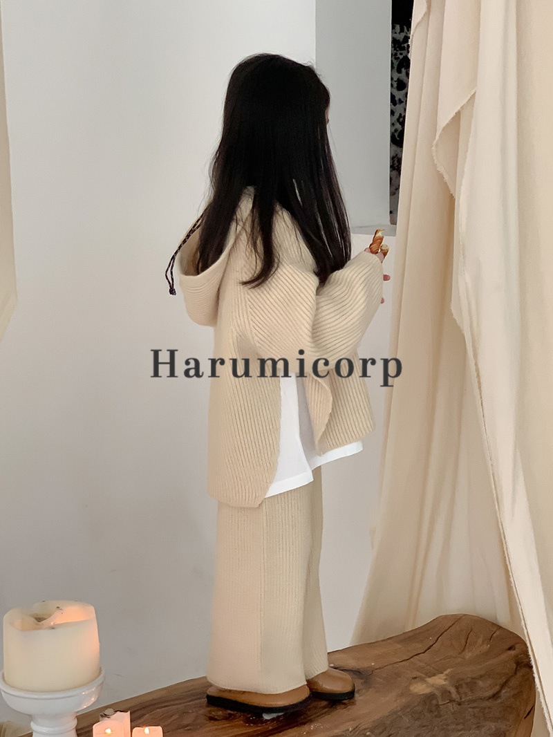 セットアップ キッズ 子供服 女の子 トップス 長袖 ニットセーター ロングパンツ 長ズボン 上下セット ジュニア おしゃれ 可愛い 春秋 韓国子供服 ベビー服 通学 通園 160cm 150 140