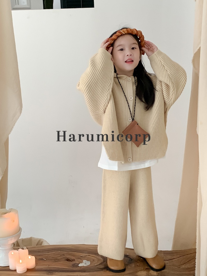 セットアップ キッズ 子供服 女の子 トップス 長袖 ニットセーター ロングパンツ 長ズボン 上下セット ジュニア おしゃれ 可愛い 春秋 韓国子供服 ベビー服 通学 通園 160cm 150 140