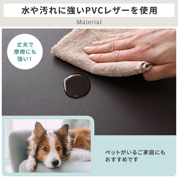 長座布団 ブラウン 単品 ロング クッション ボリューム シート 68x120 cm 合皮