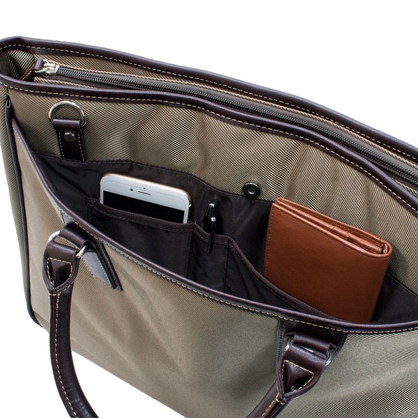 ビジネスバック カバン ベージュ×チョコ 肩掛け 手持ち 2WAY 4面ウレタン入り PC パソコン 対応 ビジネスバッグ ショルダーバッグ 通勤 肩掛け手持ちの2WAY4面ウレタン入りPC対応ビジネスバック ベージュxチョコ