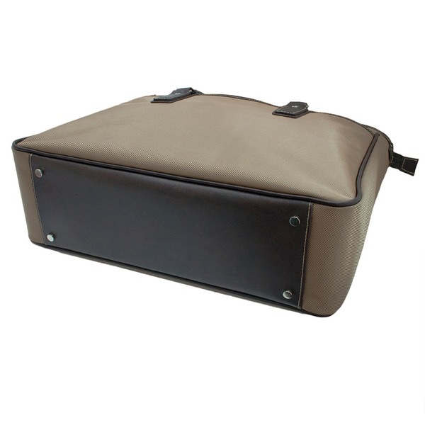 ビジネスバック カバン ベージュ×チョコ 肩掛け 手持ち 2WAY 4面ウレタン入り PC パソコン 対応 ビジネスバッグ ショルダーバッグ 通勤 肩掛け手持ちの2WAY4面ウレタン入りPC対応ビジネスバック ベージュxチョコ