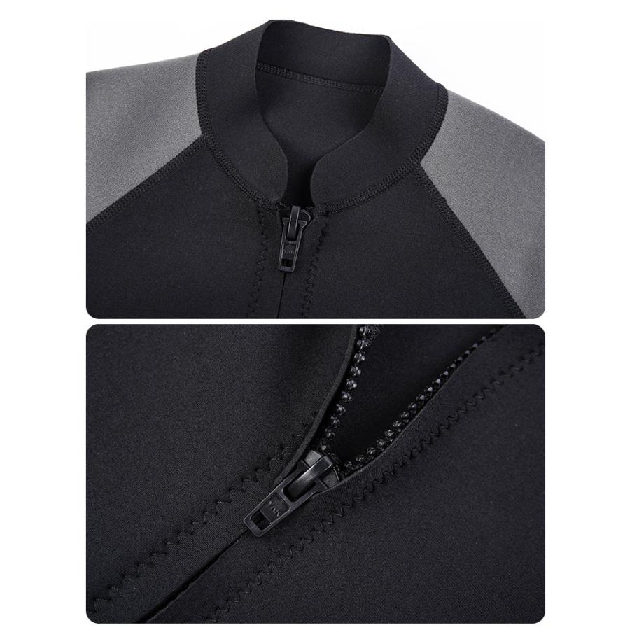 【2点購入で1OO円オフ】激安！メンズ ウェットスーツ レディース ネオプレン 長袖タッパー 前開き サーフィン フロントジッパー シュノーケリング 沢登 磯釣り