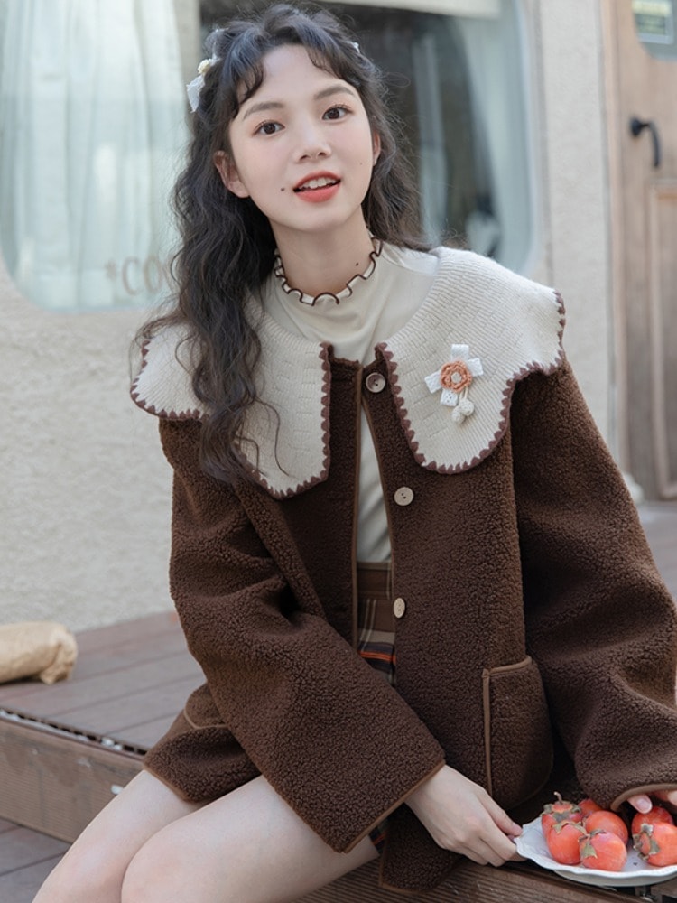 アウター レディース 2色 コート ショート丈 S M L 韓国 長袖 ボア かわいい 大人可愛い カジュアル フェミニン おしゃれ ナチュラル こなれ感 ラブリー キュート ガーリー 個性的 レトロ