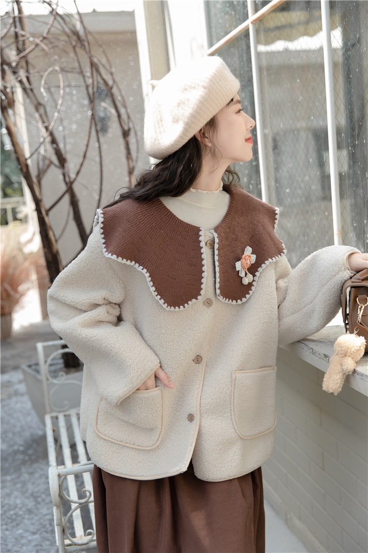 アウター レディース 2色 コート ショート丈 S M L 韓国 長袖 ボア かわいい 大人可愛い カジュアル フェミニン おしゃれ ナチュラル こなれ感 ラブリー キュート ガーリー 個性的 レトロ