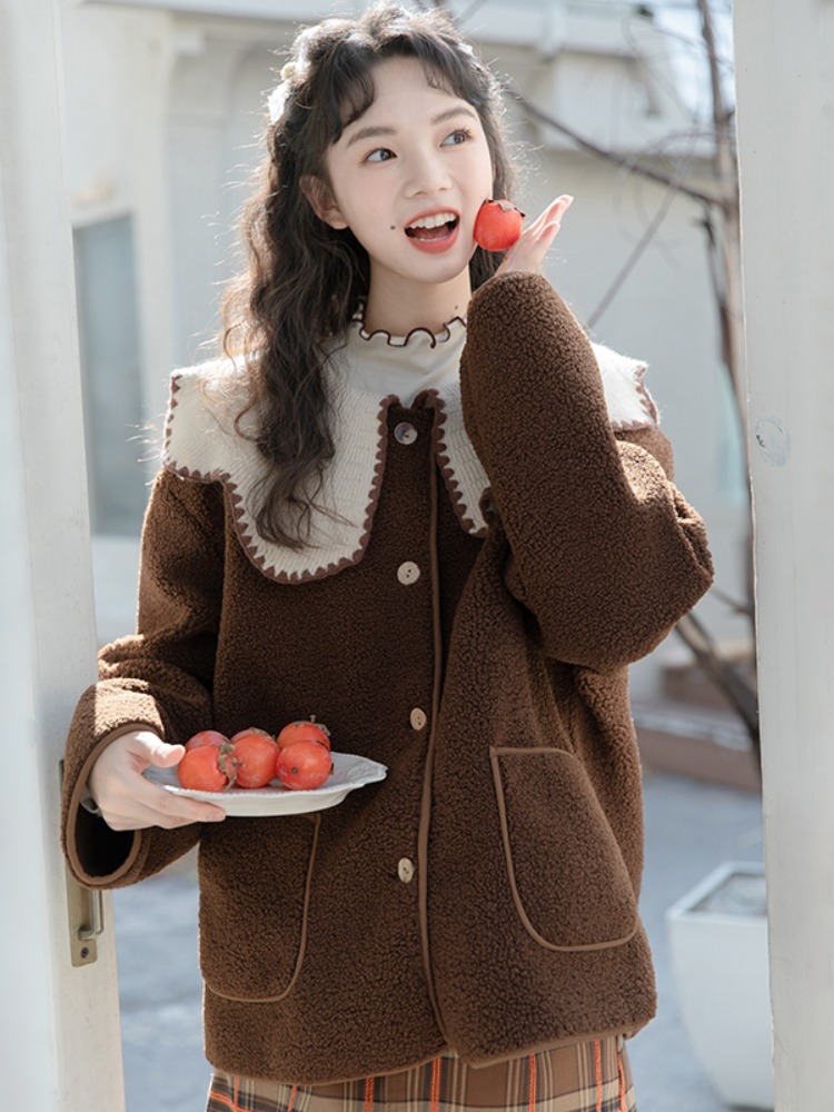 アウター レディース 2色 コート ショート丈 S M L 韓国 長袖 ボア かわいい 大人可愛い カジュアル フェミニン おしゃれ ナチュラル こなれ感 ラブリー キュート ガーリー 個性的 レトロ