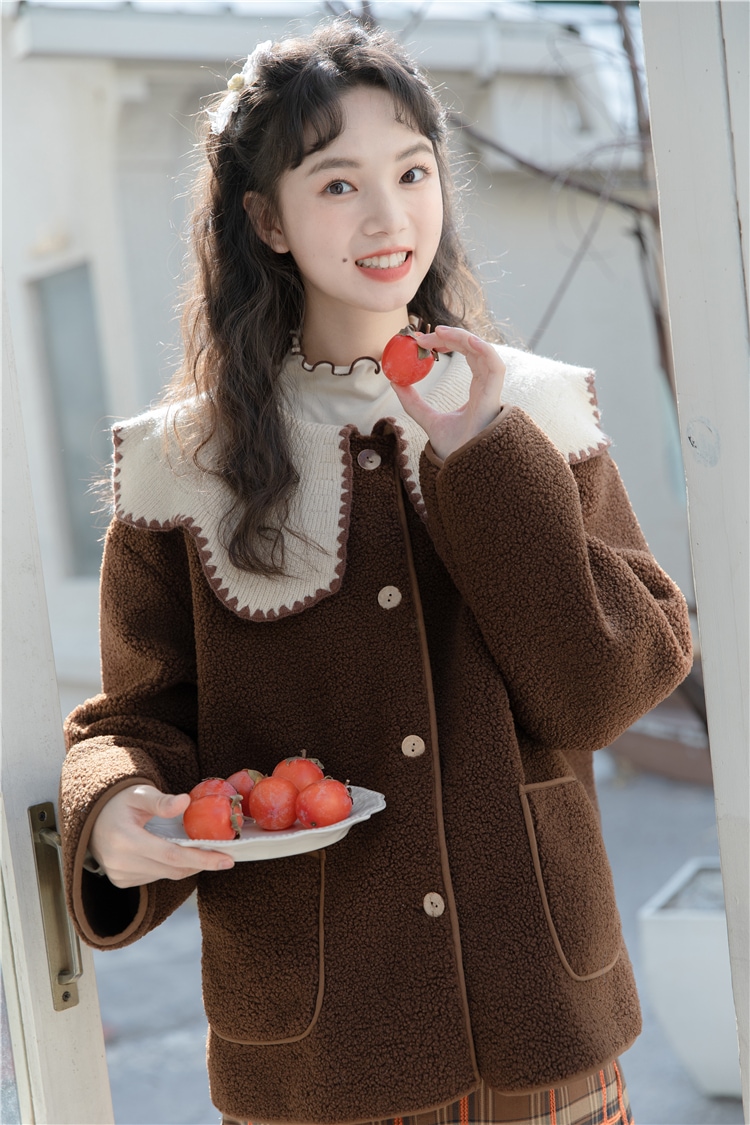 アウター レディース 2色 コート ショート丈 S M L 韓国 長袖 ボア かわいい 大人可愛い カジュアル フェミニン おしゃれ ナチュラル こなれ感 ラブリー キュート ガーリー 個性的 レトロ