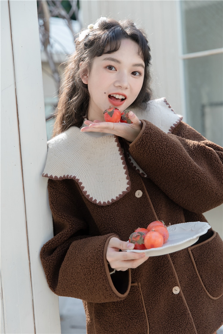 アウター レディース 2色 コート ショート丈 S M L 韓国 長袖 ボア かわいい 大人可愛い カジュアル フェミニン おしゃれ ナチュラル こなれ感 ラブリー キュート ガーリー 個性的 レトロ