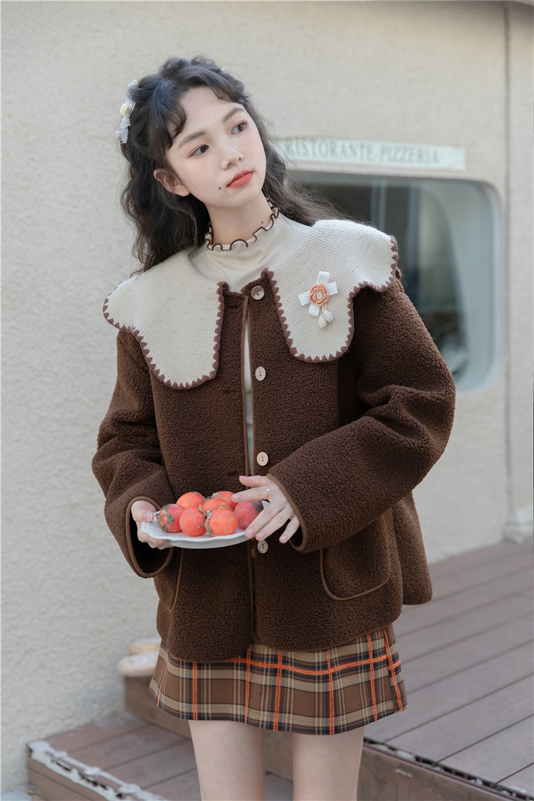 アウター レディース 2色 コート ショート丈 S M L 韓国 長袖 ボア かわいい 大人可愛い カジュアル フェミニン おしゃれ ナチュラル こなれ感 ラブリー キュート ガーリー 個性的 レトロ
