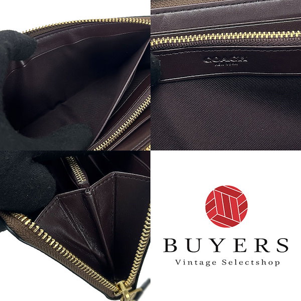 Qoo10] Coach 中古 コーチ ラウンドファスナー 長財布
