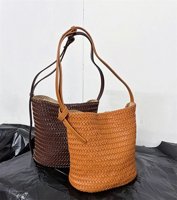 トートバッグ レディース バケツ型 バッグ 通勤バッグ 編みバッグ かごバッグ レザー ショルダーバッグ 斜め掛けバッグ 2way 肩掛け 軽量 バケツバッグ バケツ型バッグ ワンハンドルバッグ 柔ら