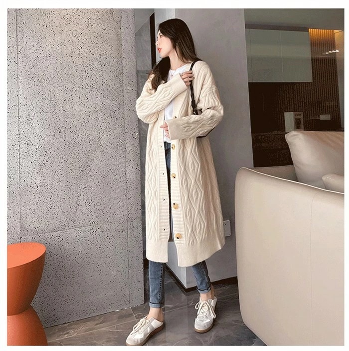 ケーブルニット ニットガウン ニットカーディガン ロング レディース 長袖 厚手 カーディガン ロングカーディガン ポケット付き コーディガン 羽織り ざっくり編み 大きいサイズ ひざ丈 秋冬 体型カ ケーブルニット ニットガウン ニットカーディガン ロング レディース 長袖 厚手 カーディガン ロングカーディガン ポケット付き コーディガン 羽織り ざっくり編み 大きいサイズ ひざ丈 秋冬 体型カ