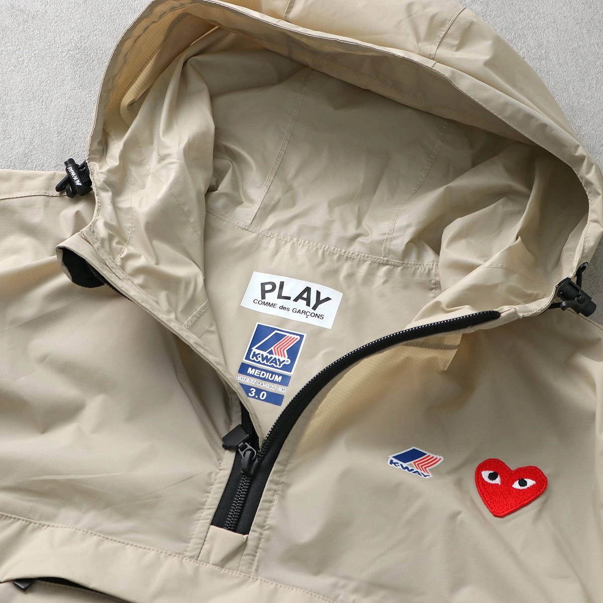 PLAY COMME des GARCONS×K-WAY プルオーバー J502 COMME des GARCONS PLAY × K-WAY プレイ コムデギャルソン