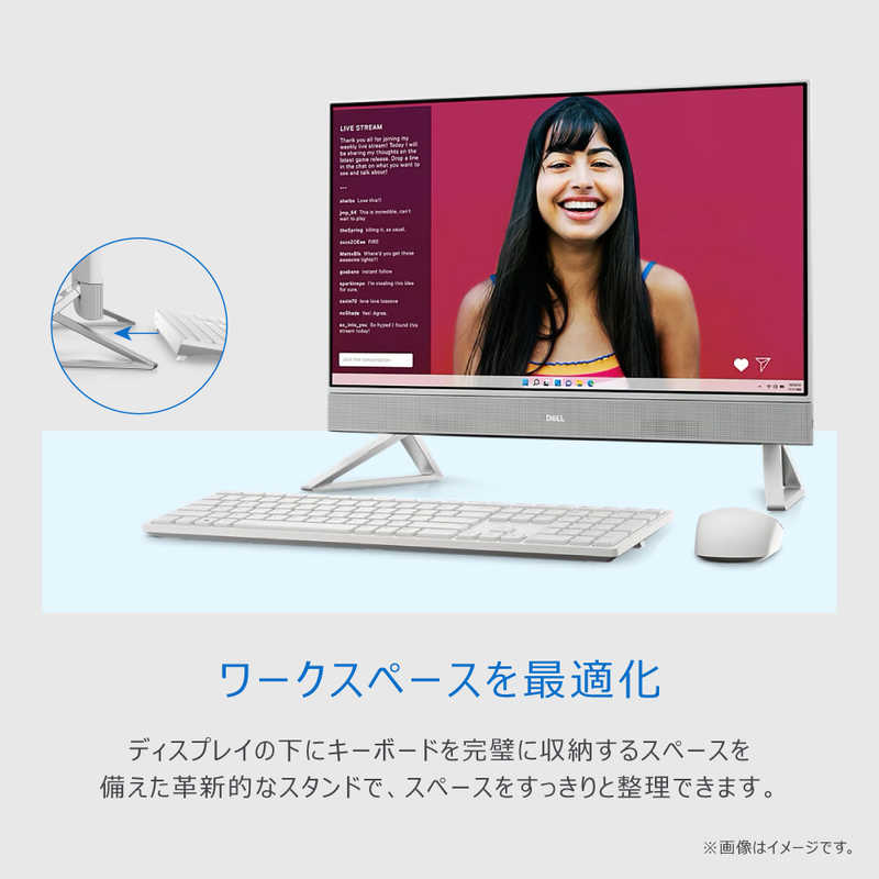 DELL　デル　デスクトップパソコン ［23.8型 /intel Core i3 /メモリ：8GB /SSD：512GB /2024春モデル］ パールホワイト　AI537-EHLWC