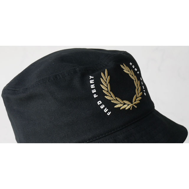 フレッドペリー メンズ レディース 帽子 ローレルリース キャンバス バケットハット バケハ カジュアル ぼうし HW4633 102 ブラック 黒 アパレル 小物