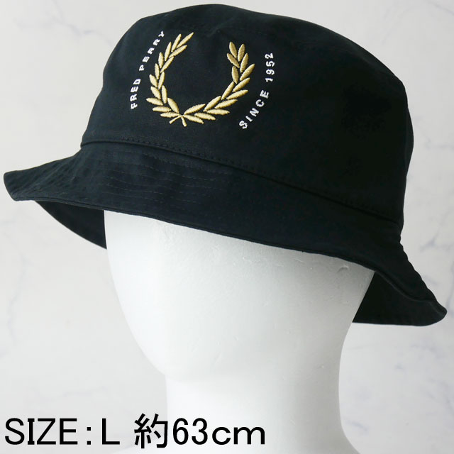 フレッドペリー メンズ レディース 帽子 ローレルリース キャンバス バケットハット バケハ カジュアル ぼうし HW4633 102 ブラック 黒 アパレル 小物