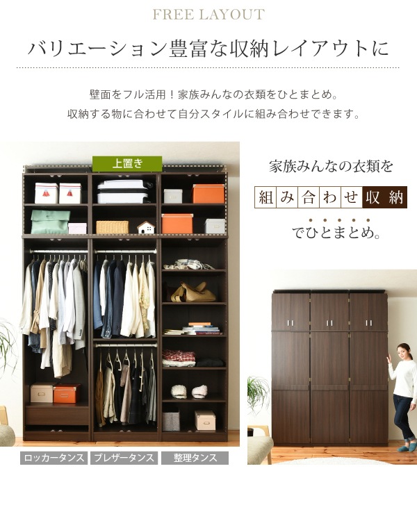 ロッカーシリーズ 上置き 収納 クローゼット 天井突っ張り 耐震 すきま収納