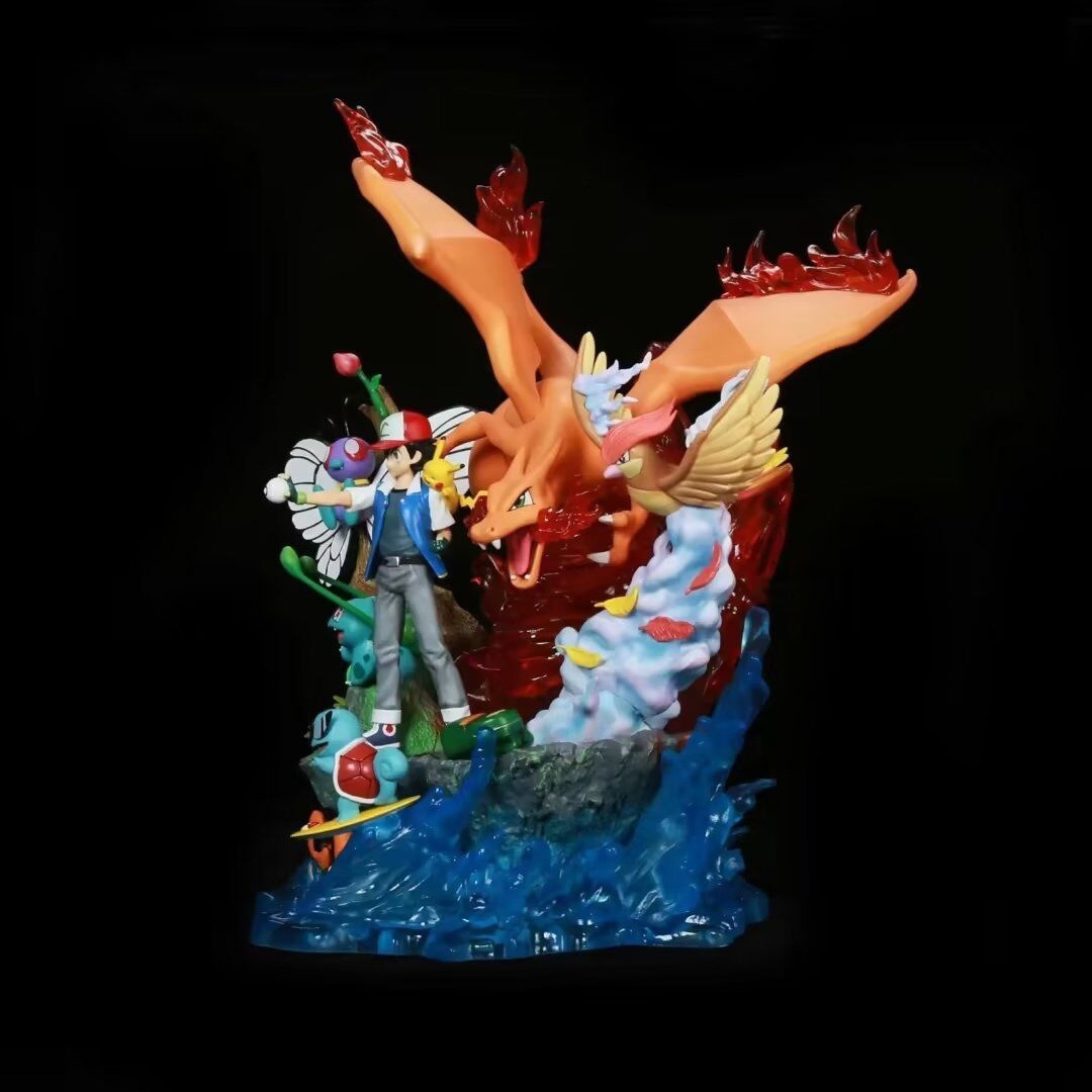 ペットの精霊gk小智全家福噴火龍ジャニ亀可発光アニメのフィギュア ペットの精霊gk小智全家福噴火龍ジャニ亀可発光アニメのフィギュア