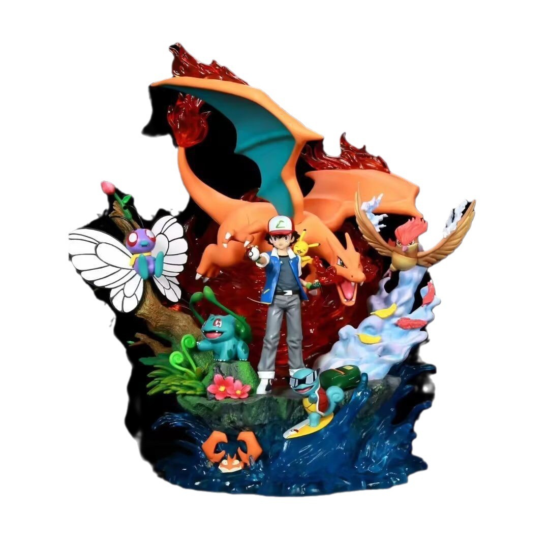 ペットの精霊gk小智全家福噴火龍ジャニ亀可発光アニメのフィギュア ペットの精霊gk小智全家福噴火龍ジャニ亀可発光アニメのフィギュア