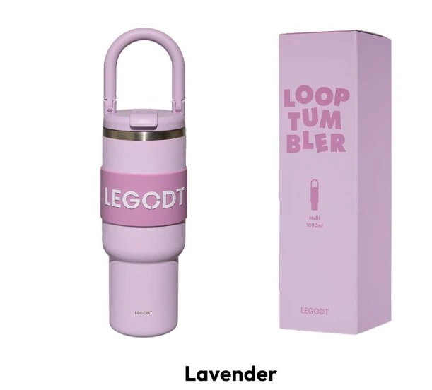 LOOP TUMBLER MULTI 1000ML 【ストローキャップ2P付き】韓国人気 大容量 タンブラー 保温 ハンドル付き 持ちやすい 滑り止め付 ステンレス プレゼント運動 水筒