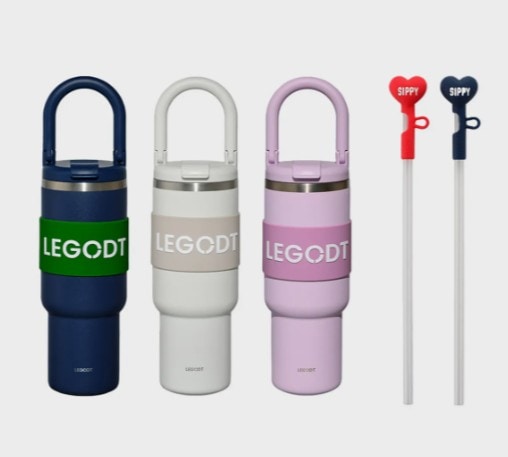 LOOP TUMBLER MULTI 1000ML 【ストローキャップ2P付き】韓国人気 大容量 タンブラー 保温 ハンドル付き 持ちやすい 滑り止め付 ステンレス プレゼント運動 水筒
