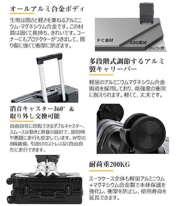Qoo10] スーツケース USB充電口 前ポケット