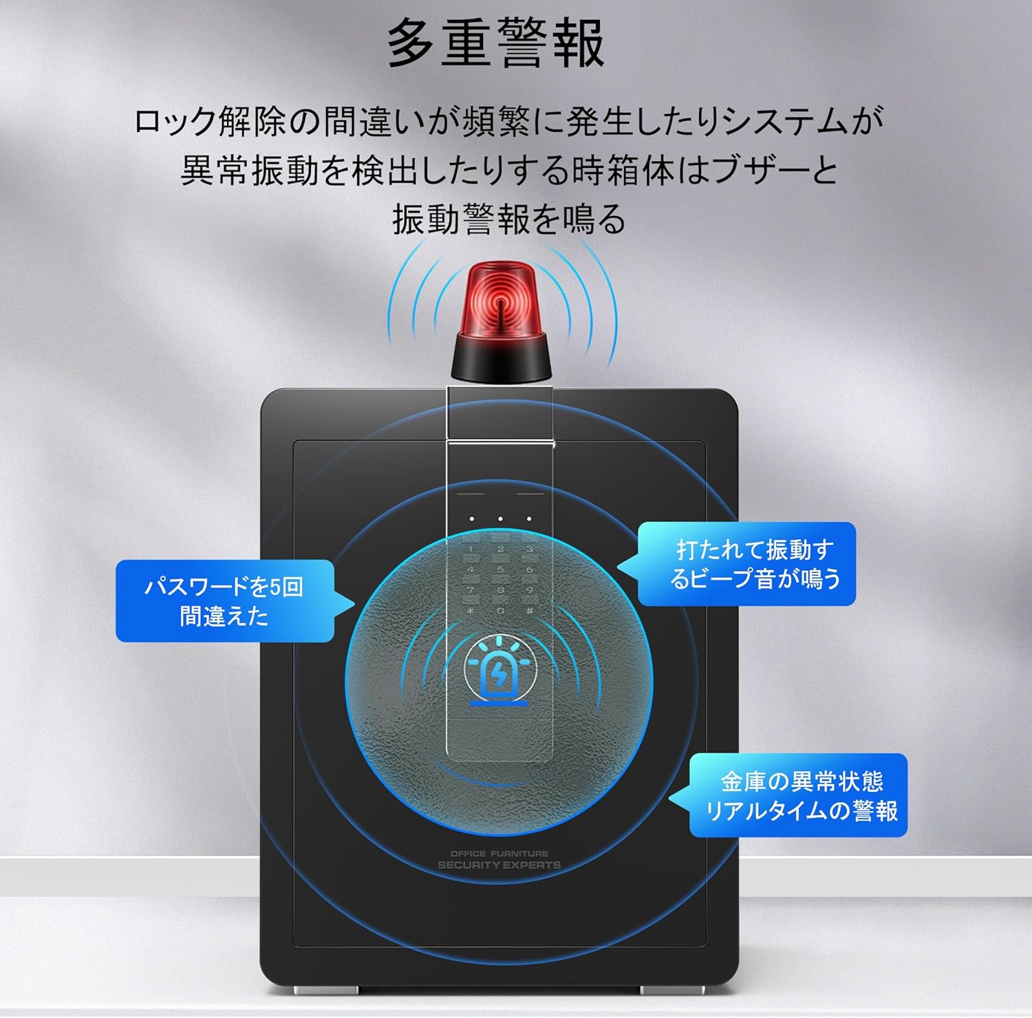 GIRGBE【強化版】超大 家庭用 暗証番号 52L 金庫 床・壁に固定可能 盗難防止 警報アラーム 家庭用金庫 業務用/事務所/ホテル/店用/旅館 防犯金庫 A4 ファイル/宝石/貴重品/現金 保险