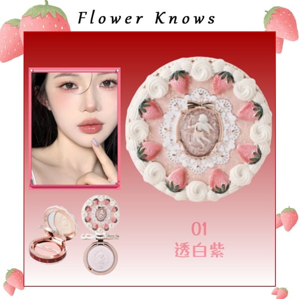 ストロベリーキューピッド リップ５点、鏡、チークとパフ、パウダーの９点 ストロベリーキューピッド リップ5点、鏡、チークとパフ