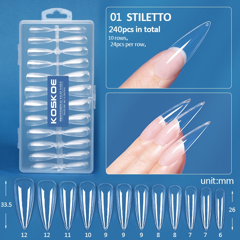 Qoo10] ネイルチップ クリア 240枚セット 超