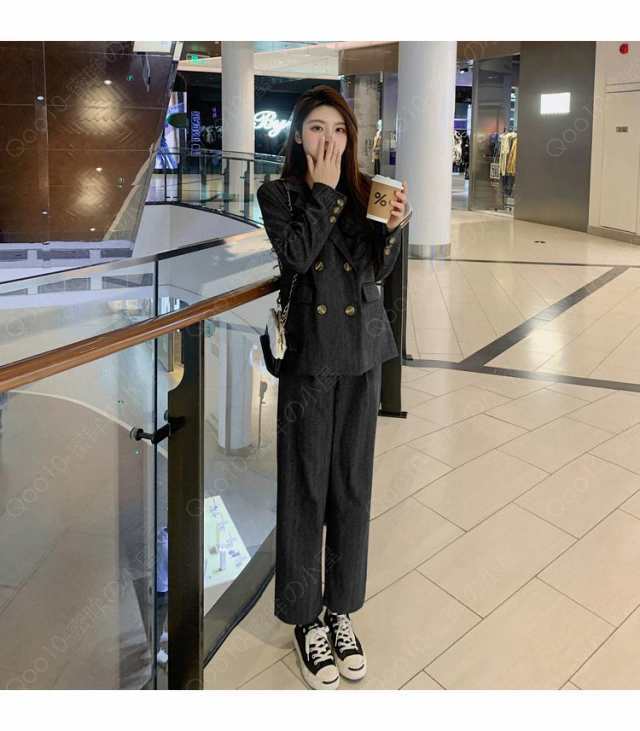 スーツ セットアップ パンツ レディーススーツ ジャケット フォーマルスーツ オフィス 無地 グレー 黒 春 夏 秋 冬 お呼ばれ 二次会 同窓会 お歳暮 卒園式 入園式 トップス ボトムス-22