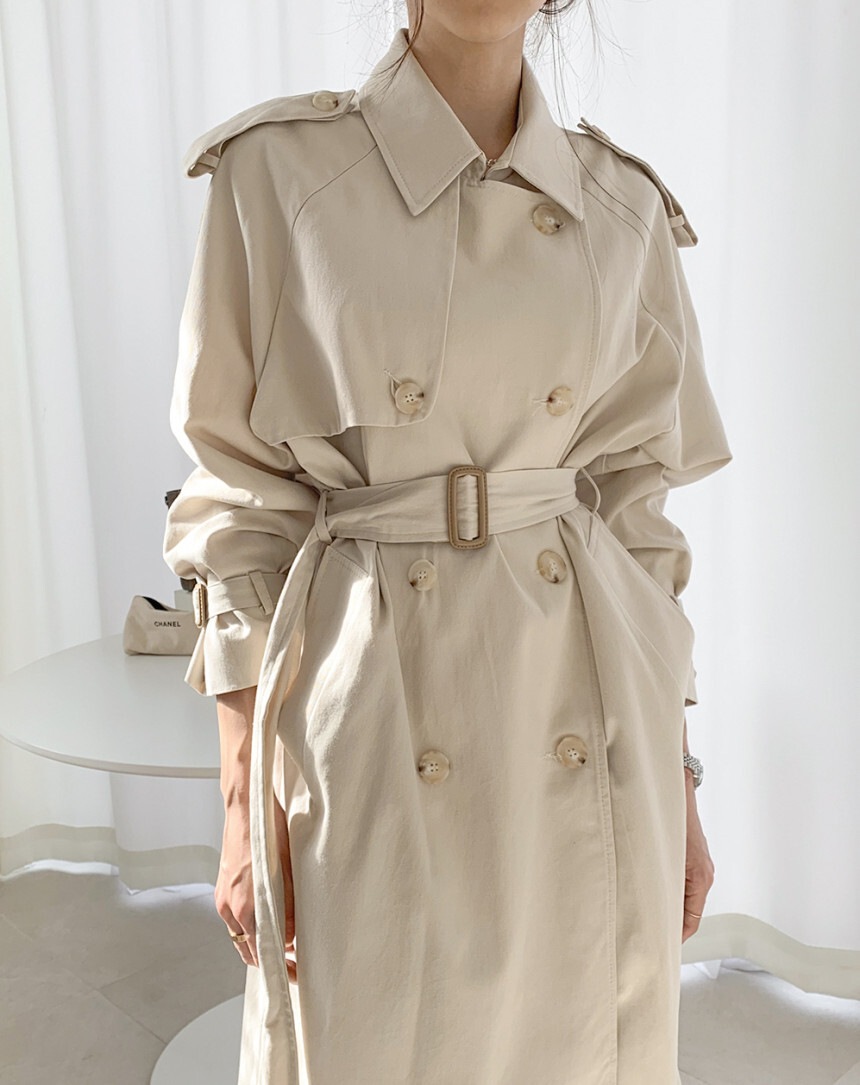 トレンチコート　ウエストベルト　２カラー　A989