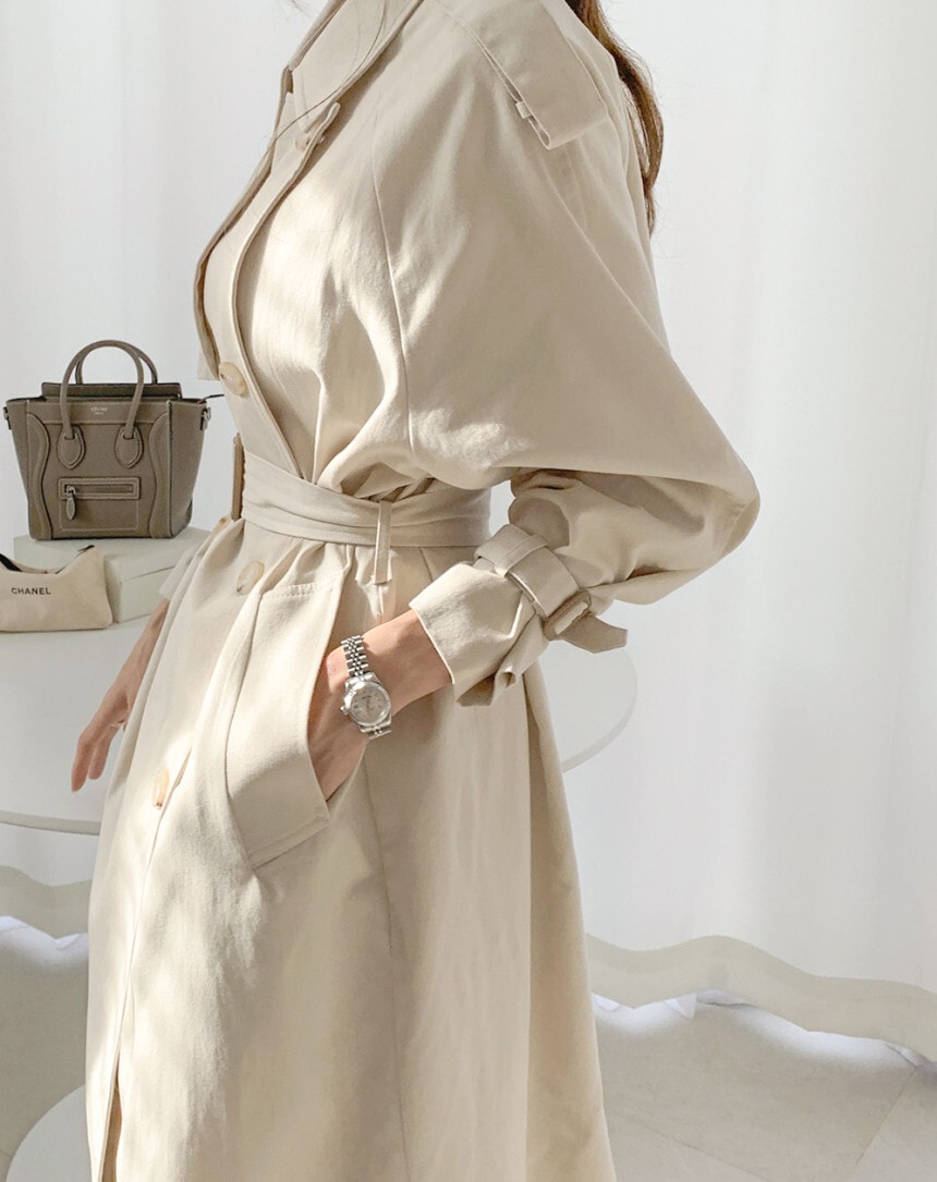 トレンチコート　ウエストベルト　２カラー　A989